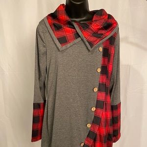 Buffalo plaid tunic top M/L